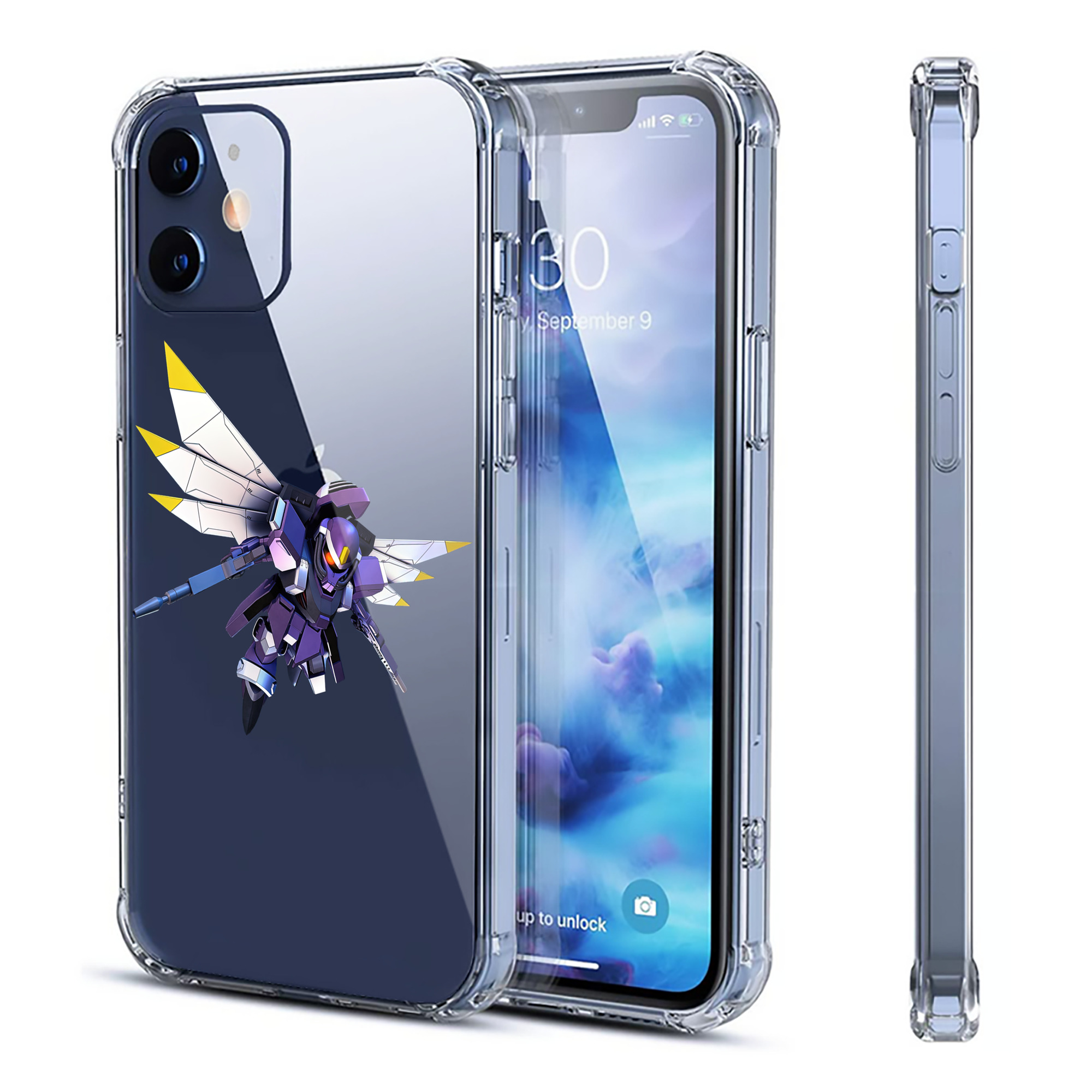 （画像用） 機動戦士ガンダム Mobile Suit Gundam 【iPhone 12シリーズ対応】透明スマホケース（クリアソフトケース）